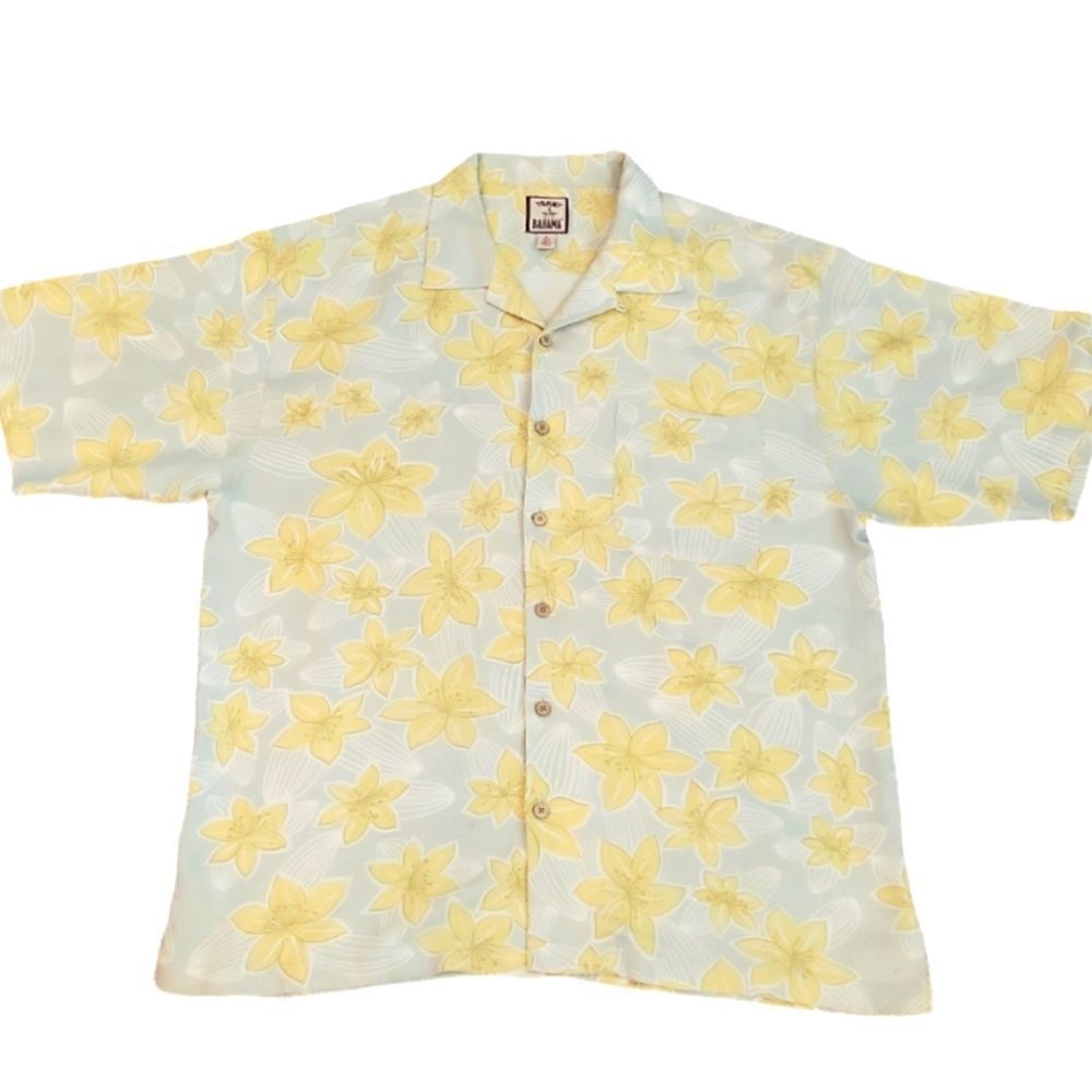 EC TOMMY BAHAMA 100% SILK FLORAL BUTTON DOWN SHIRT SZ. XL
